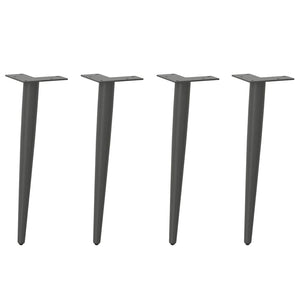 Gambe Tavolino Caffè Forma Conica 4pz Antracite 42-43cm Acciaio 4012514