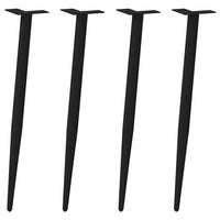 Gambe Tavolino Caffè a Forma Conica 4 pz Nero 72-73 cm Acciaio 4012516