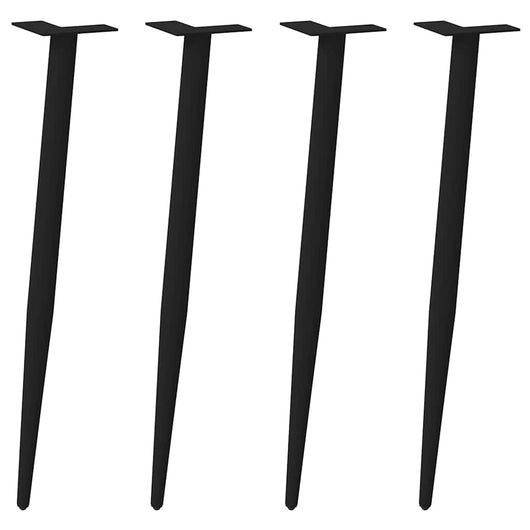 Gambe per Tavolo Consolle Forma Conica 4 pz Nere 72-73 cm Acciaio