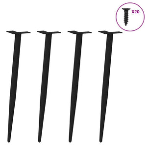 Gambe Tavolino Caffè a Forma Conica 4 pz Nero 72-73 cm Acciaio 4012516