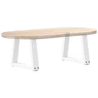 Gambe per Tavolino da Caffè a Forma di V 2 pz Bianche 30x(30-31,3) cm Acciaio