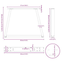 Gambe per Tavolino da Caffè a Forma di V 2 pz Bianche 30x(30-31,3) cm Acciaio