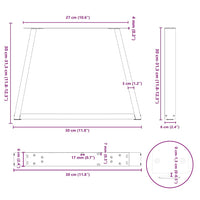 Gambe per Tavolino da Caffè a Forma di V 2 pz Antracite 30x(30-31,3) cm Acciaio