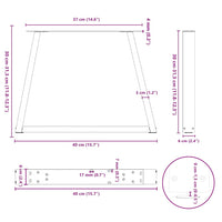 Gambe per Tavolino da Caffè a Forma di V 2 pz Antracite 40x(30-31,3) cm Acciaio 4012526