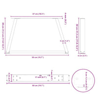 Gambe per Tavolino da Caffè a Forma di V 2 pz Bianche 50x(30-31,3) cm Acciaio
