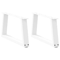 Gambe per Tavolino da Caffè a Forma di V 2 pz Bianche 70x(30-31,3) cm Acciaio