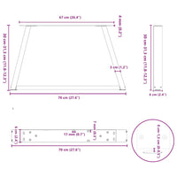 Gambe per Tavolino da Caffè a Forma di V 2 pz Antracite 70x(30-31,3) cm Acciaio 4012538
