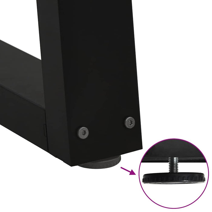 Gambe per Tavolino da Caffè a Forma di V 2 pz Nere 50x(42-43,3) cm Acciaio