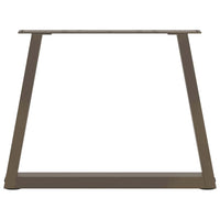 Gambe per Tavolino da Caffè a Forma di V 2 pz Acciaio Naturale 60x(42-43,3) cm Acciaio