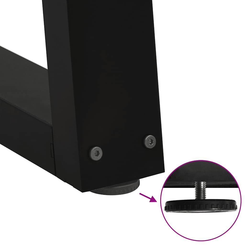 Gambe per Tavolino da Caff¨¨ a Forma di V 2 pz-Set di 2 Gamba per Tavolo Nere 70x(42-43,3) cm Acciaio 358567