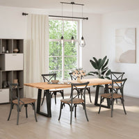 Gambe per tavolo da pranzo a forma di V 2 pz nere 50x(72-73,3) cm in acciaio