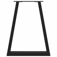 Gambe per tavolo da pranzo a forma di V 2 pz nere 50x(72-73,3) cm in acciaio