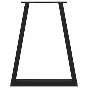 Gambe per tavolo da pranzo a forma di V 2 pz nere 50x(72-73,3) cm in acciaio