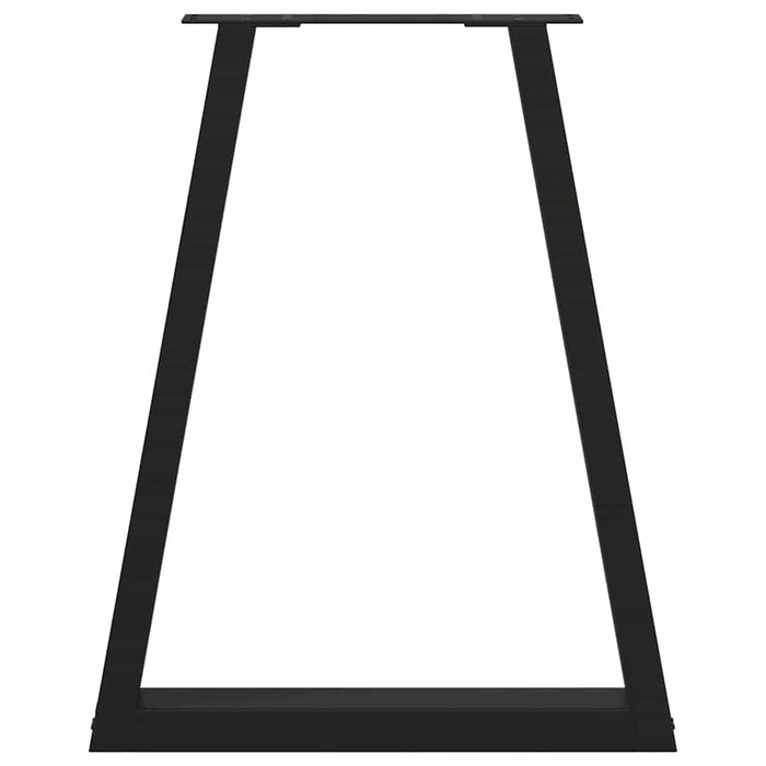 Gambe per tavolo da pranzo a forma di V 2 pz nere 50x(72-73,3) cm in acciaio