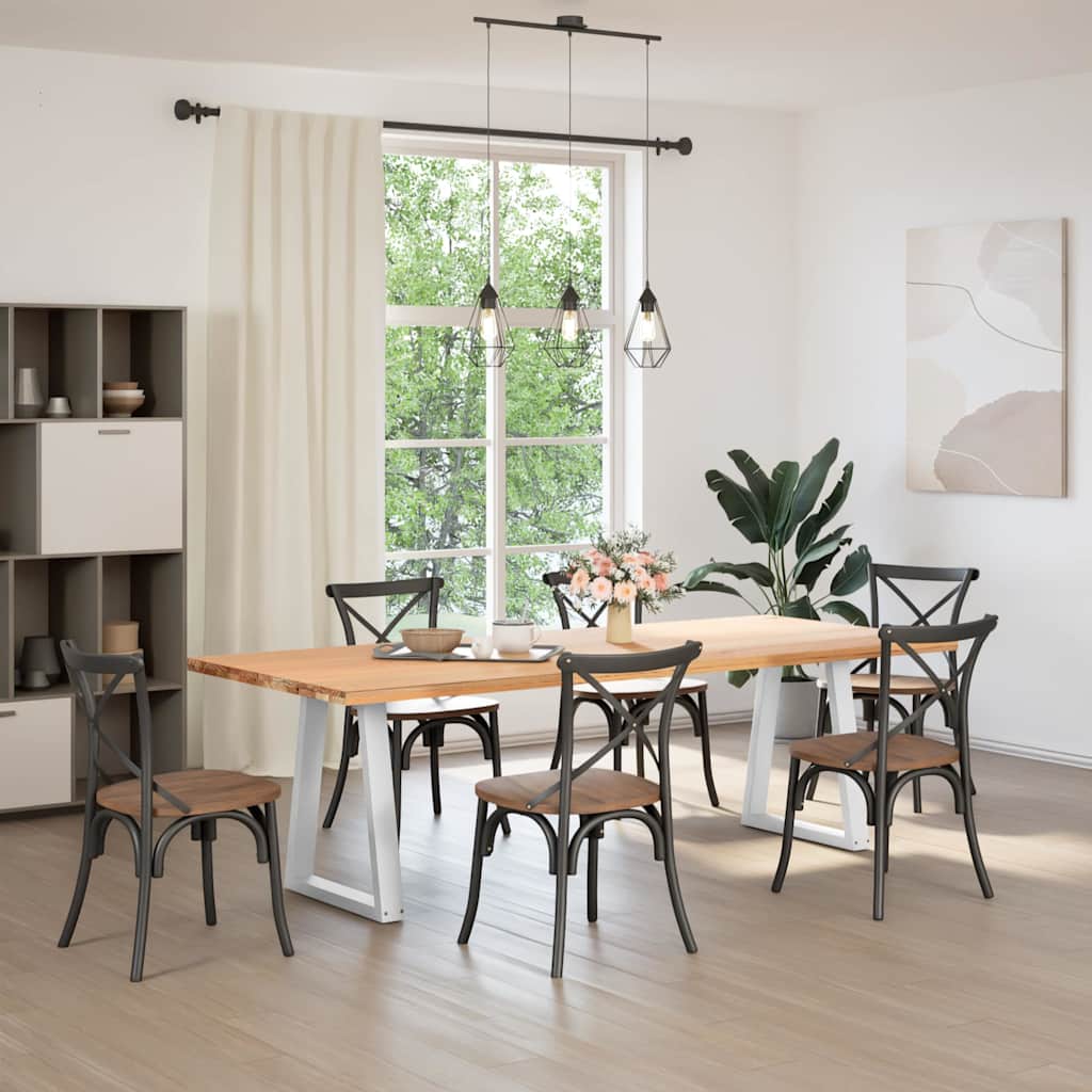 Gambe Tavolino da Caffè a V 2pz Bianco 50x(72-73) cm Acciaio 4012561