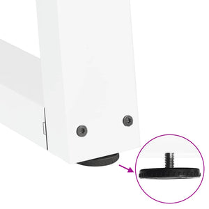 Gambe per tavolo da pranzo a forma di V 2 pz bianche 50x(72-73,3) cm in acciaio