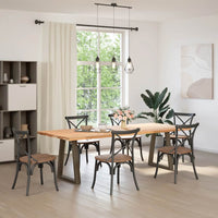 Gambe per tavolo da pranzo a forma di V 2 pz in acciaio naturale 50x(72-73,3) cm 4012563