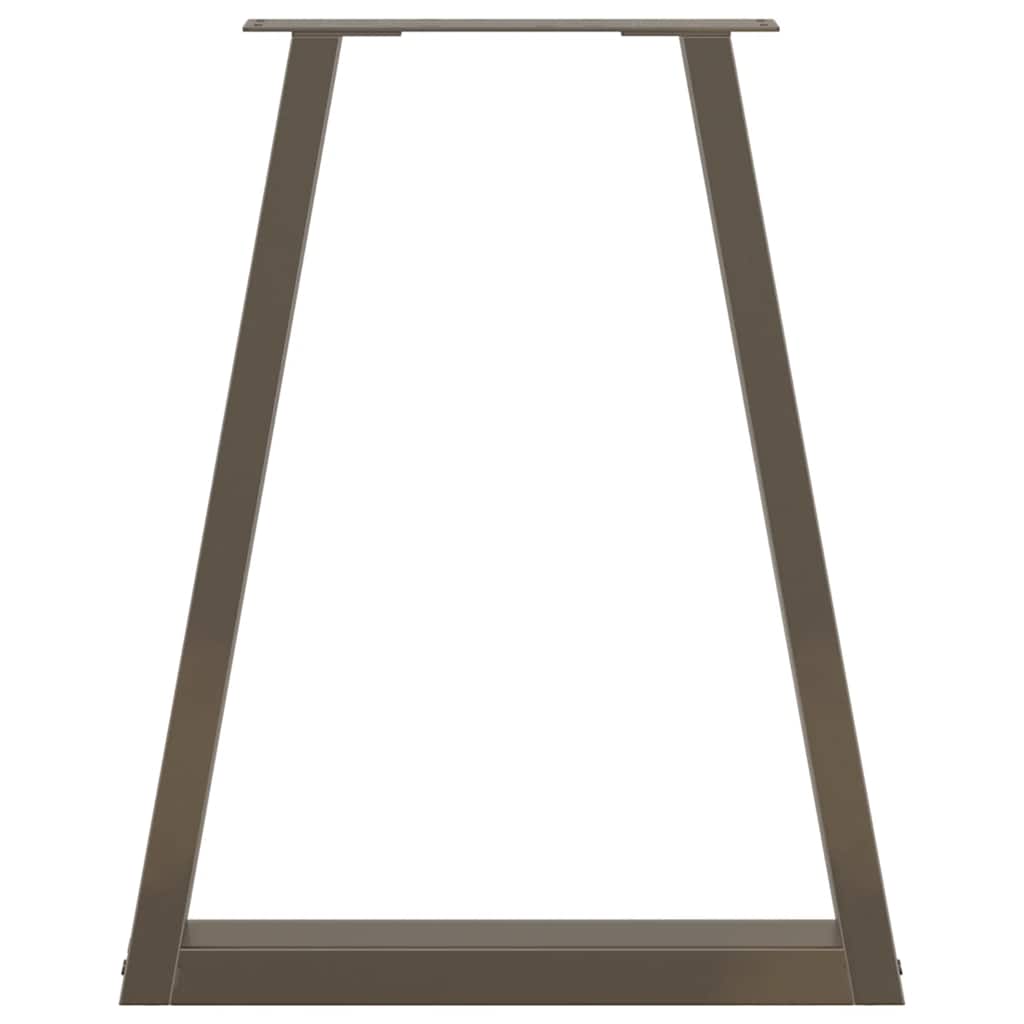 Gambe per tavolo da pranzo a forma di V 2 pz in acciaio naturale 50x(72-73,3) cm 4012563