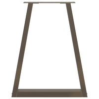 Gambe per tavolo da pranzo a forma di V 2 pz in acciaio naturale 50x(72-73,3) cm