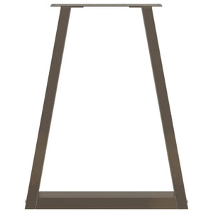 Gambe per tavolo da pranzo a forma di V 2 pz in acciaio naturale 50x(72-73,3) cm