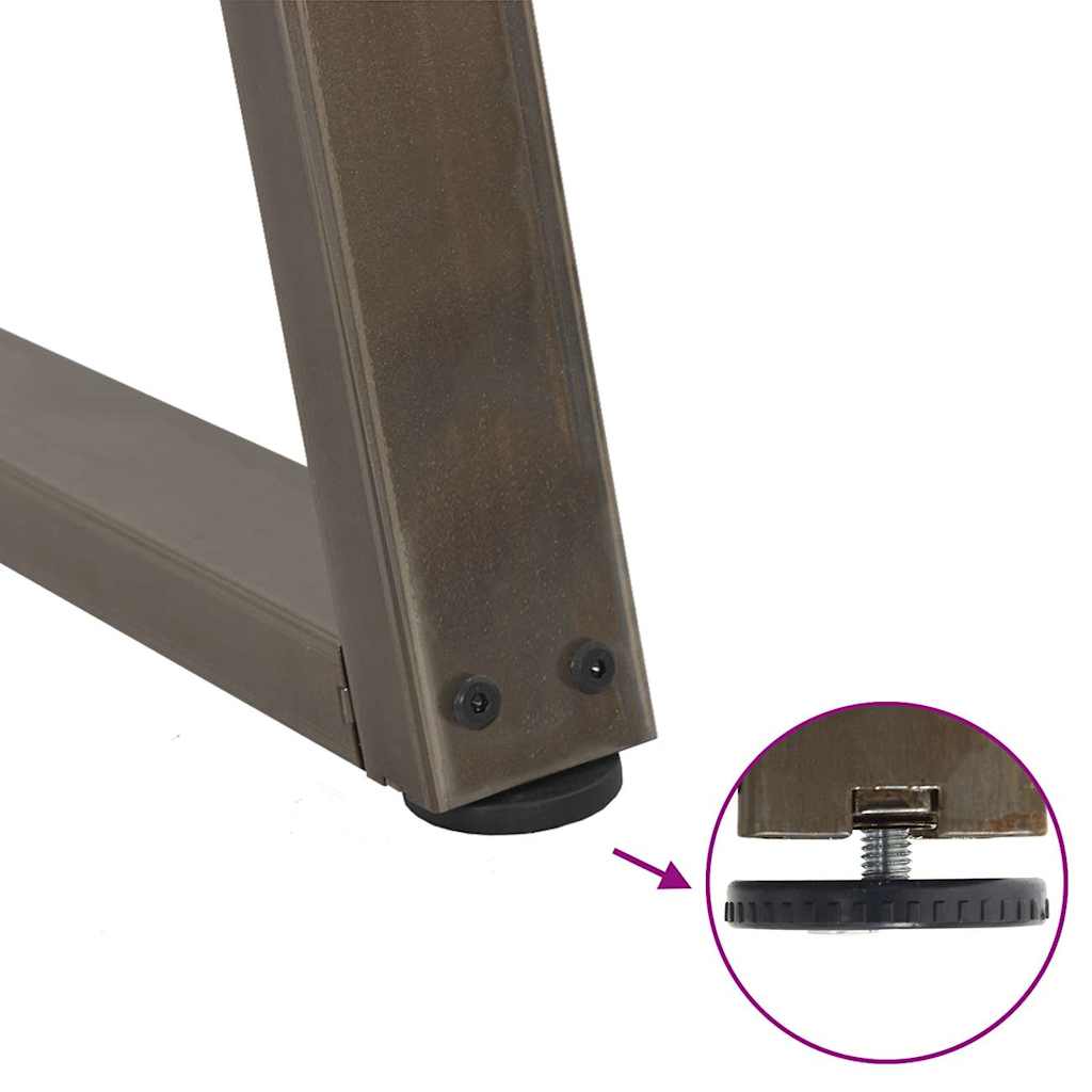 Gambe per tavolo da pranzo a forma di V 2 pz in acciaio naturale 50x(72-73,3) cm 4012563