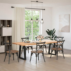 vidaXL Gambe per tavolo da pranzo a forma di V 2 pz nere 60x(72-73,3) cm in acciaio