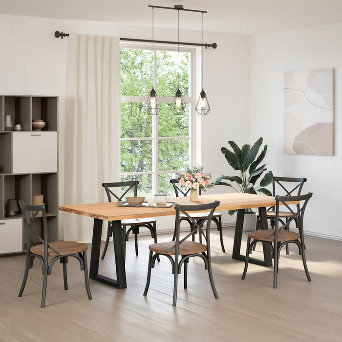 vidaXL Gambe per tavolo da pranzo a forma di V 2 pz nere 60x(72-73,3) cm in acciaio