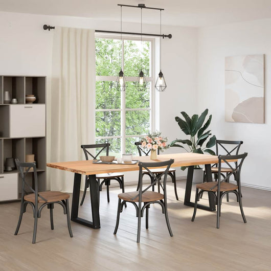 Gambe per tavolo da pranzo a forma di V 2 pz nere 60x(72-73,3) cm in acciaio 4012564