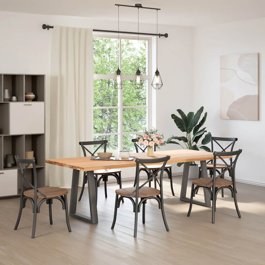 vidaXL Gambe per tavolo da pranzo a forma di V 2 pz Antracite 60x(72-73,3) cm Acciaio