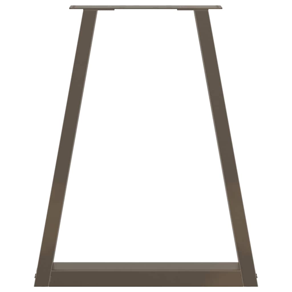 Gambe per tavolo da pranzo a forma di V 2 pz in acciaio naturale 60x(72-73,3) cm 4012567