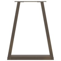 Gambe per tavolo da pranzo a forma di V 2 pz in acciaio naturale 60x(72-73,3) cm 4012567