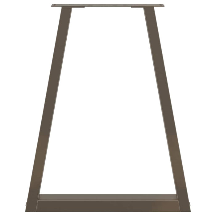 Gambe per tavolo da pranzo a forma di V 2 pz in acciaio naturale 60x(72-73,3) cm 4012567