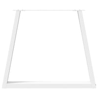 Gambe per tavolo da pranzo a forma di V 2 pz bianche 70x(72-73,3) cm in acciaio 4012569