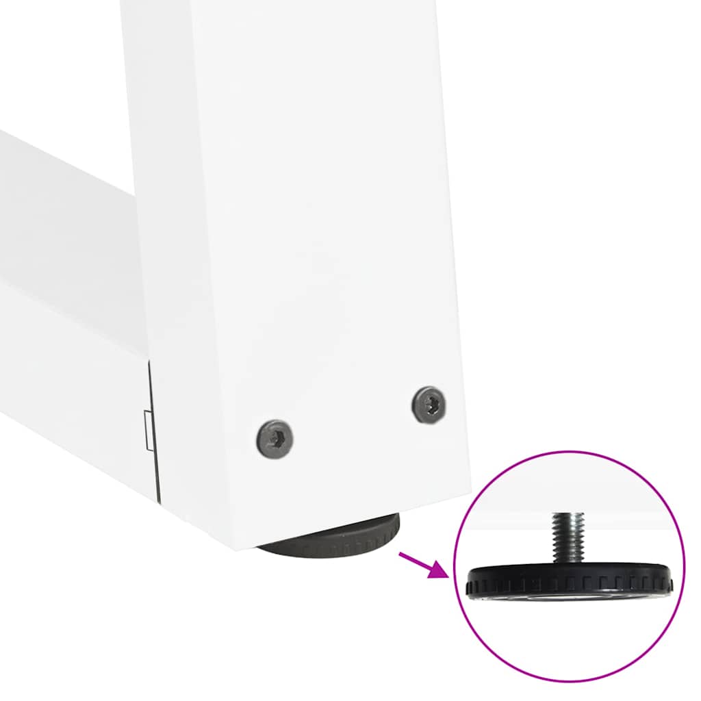 Gambe per tavolo da pranzo a forma di V 2 pz bianche 70x(72-73,3) cm in acciaio 4012569