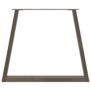 Gambe per tavolo da pranzo a forma di V 2 pz in acciaio naturale 70x(72-73,3) cm 4012571