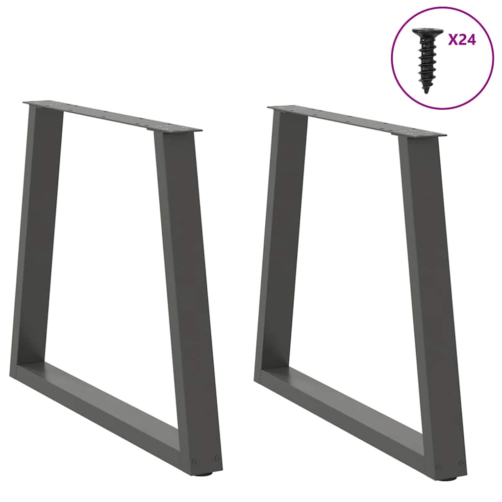 Gambe per tavolo da pranzo a forma di V 2 pz Antracite 80x(72-73,3) cm Acciaio