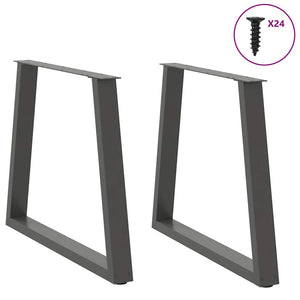 Gambe per tavolo da pranzo a forma di V 2 pz Antracite 80x(72-73,3) cm Acciaio