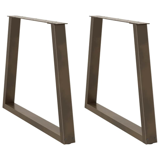 Gambe per tavolo da pranzo a forma di V 2 pz in acciaio naturale 80x(72-73,3) cm