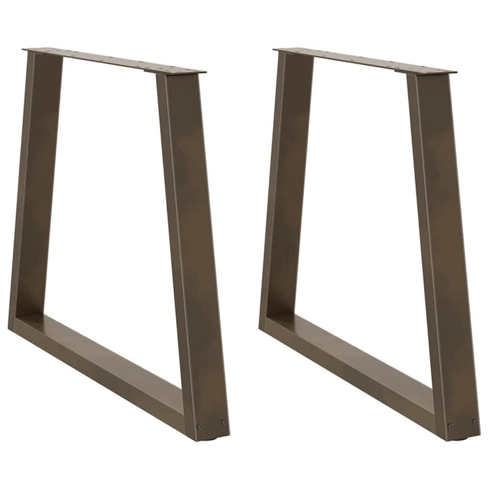 Gambe per tavolo da pranzo a forma di V 2 pz in acciaio naturale 80x(72-73,3) cm