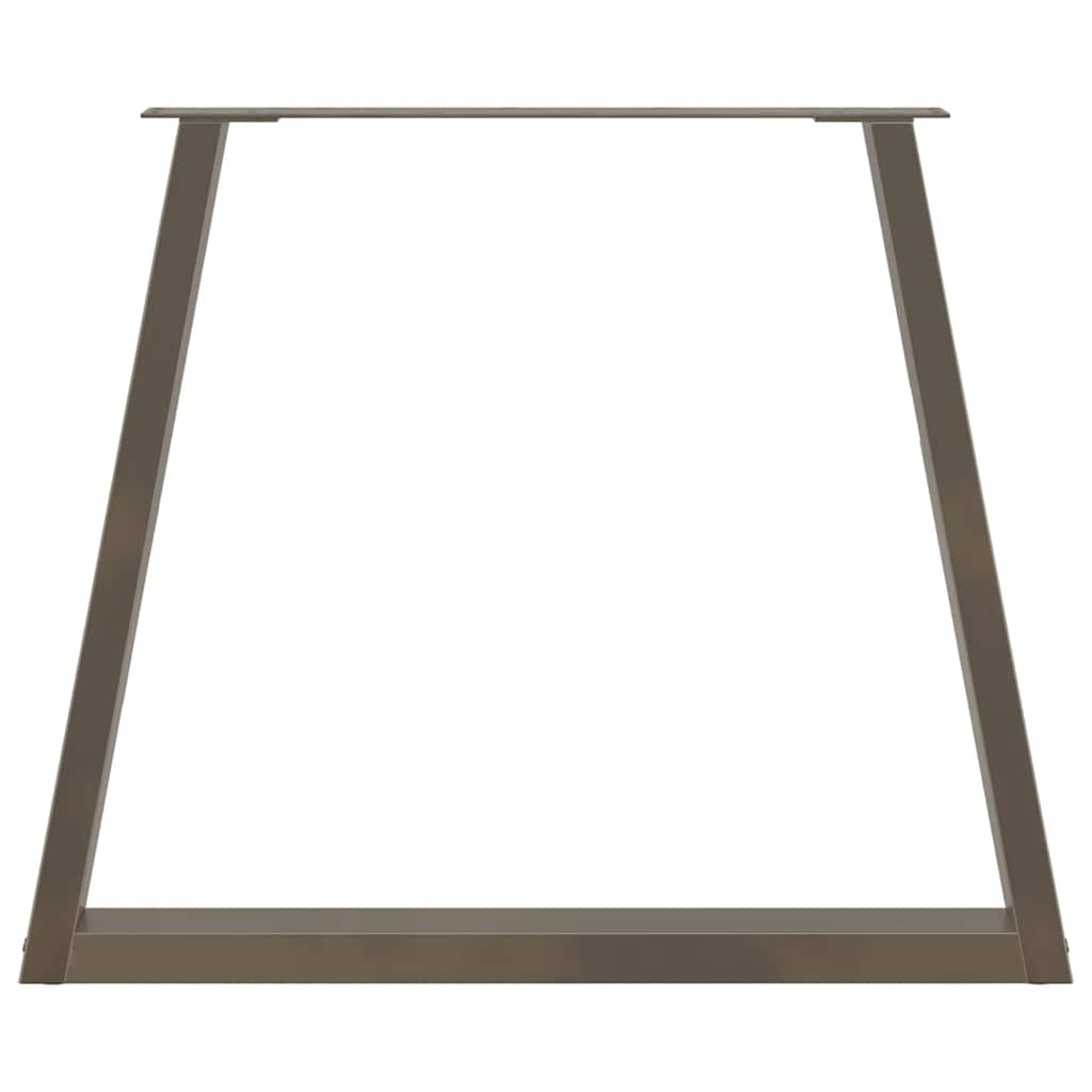 Gambe per tavolo da pranzo a forma di V 2 pz in acciaio naturale 80x(72-73,3) cm