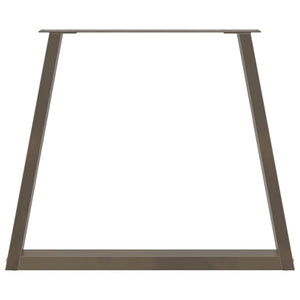 Gambe per tavolo da pranzo a forma di V 2 pz in acciaio naturale 80x(72-73,3) cm