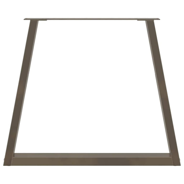 Gambe per tavolo da pranzo a forma di V 2 pz in acciaio naturale 80x(72-73,3) cm 4012575