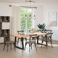 Gambe per tavolo da pranzo a forma di V 2 pz nere 90x(72-73,3) cm in acciaio