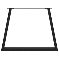 Gambe per tavolo da pranzo a forma di V 2 pz nere 90x(72-73,3) cm in acciaio