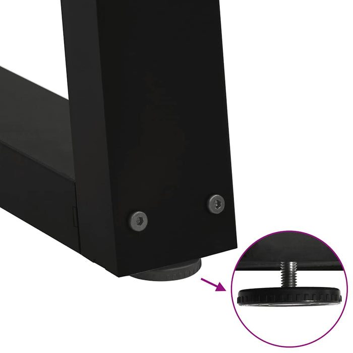 Gambe per tavolo da pranzo a forma di V 2 pz nere 90x(72-73,3) cm in acciaio