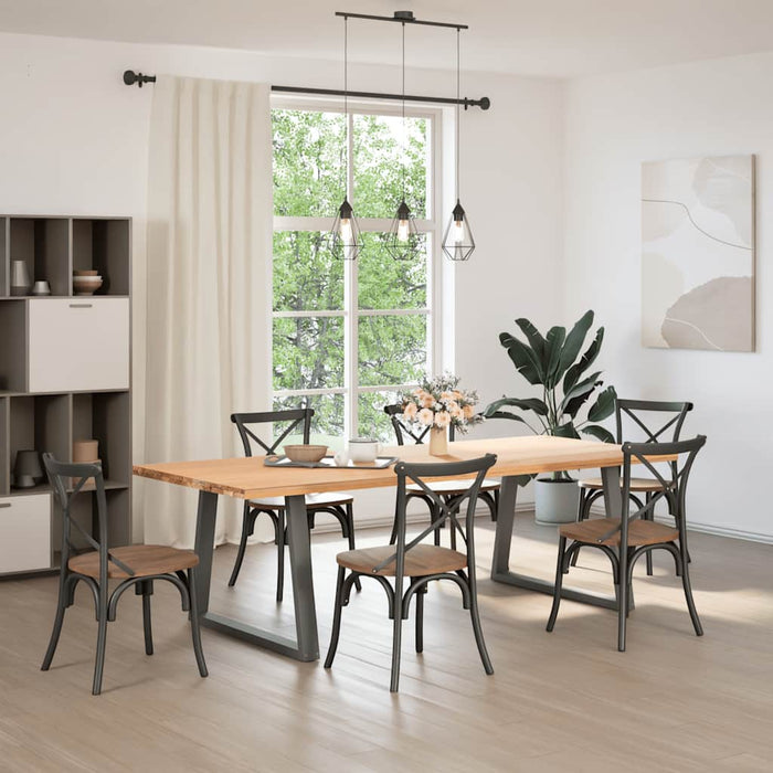 vidaXL Gambe per tavolo da pranzo a forma di V 2 pz Antracite 90x(72-73,3) cm Acciaio