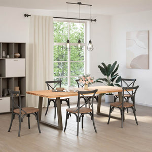 Gambe per tavolo da pranzo a forma di V 2 pz in acciaio naturale 90x(72-73,3) cm 4012579