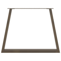 vidaXL Gambe per tavolo da pranzo a forma di V 2 pz in acciaio naturale 90x(72-73,3) cm