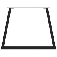 Gambe per tavolo da pranzo a forma di V 2 pz nere 100x(72-73,3) cm in acciaio