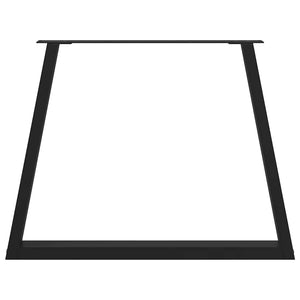 Gambe per tavolo da pranzo a forma di V 2 pz nere 100x(72-73,3) cm in acciaio